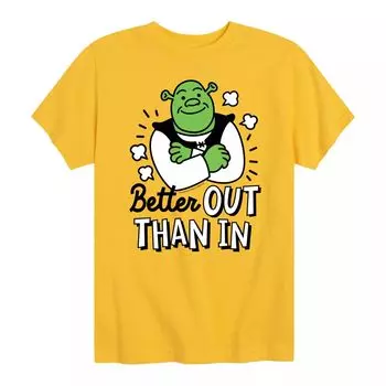 Универсальная футболка с рисунком Shrek Better Out для мальчиков 8–20 лет Licensed Character, желтый