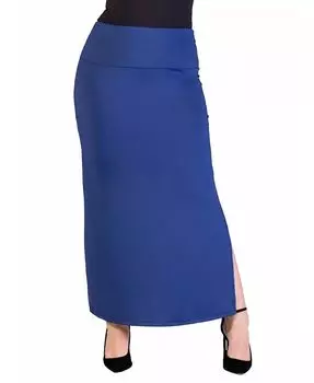 Универсальная макси-юбка с эластичной резинкой на талии больших размеров 24seven Comfort Apparel, синий