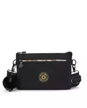 Универсальная небольшая женская сумка через плечо с удлиняющимся ремешком черного цвета Kipling