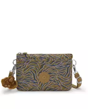 Универсальная женская сумка через плечо Kipling с удлиняющимся ремешком с разноцветным принтом, цвет Kaki