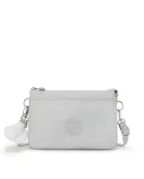 Универсальная женская сумка через плечо Kipling серебристого цвета с удлиняющимся ремешком, серебрянный