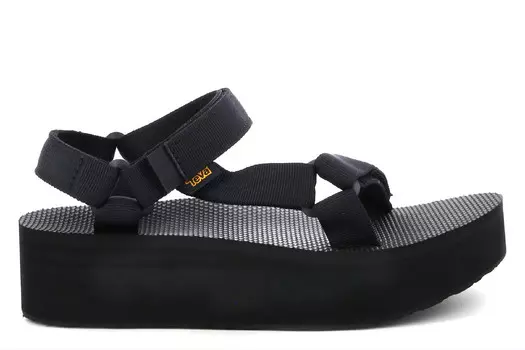 Универсальные босоножки на платформе на плоской платформе. Teva, черный