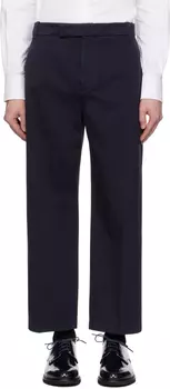Универсальные брюки из хлопкового твила Thom Browne, темно-синий