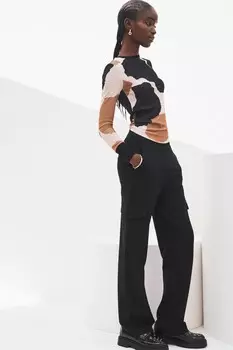 Универсальные брюки-карго из ткани понте Next, черный