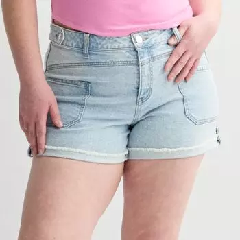 Универсальные шорты для юниоров больших размеров со швами и средней посадкой So, цвет super light wash