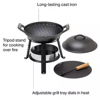 Универсальный чугунный гриль Barebones, цвет One Color