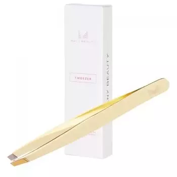 Универсальный косметический пинцет со скошенным кончиком, Золотой Manybeauty