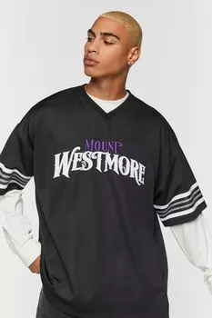 Университетская футболка Mount Westmore с вышивкой Forever 21, черный