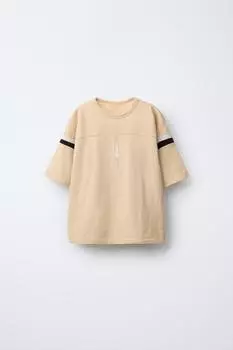 Университетская футболка ZARA, цвет Light yellow