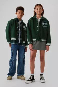 Университетская куртка бомбер (4 13 лет) Gap, зеленый