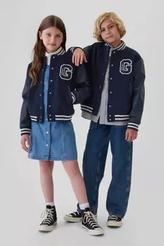 Университетская куртка бомбер (4 13 лет) Gap, синий
