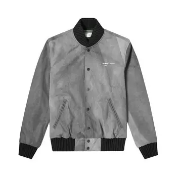 Университетская куртка Off-White Airport Tape, цвет Серый