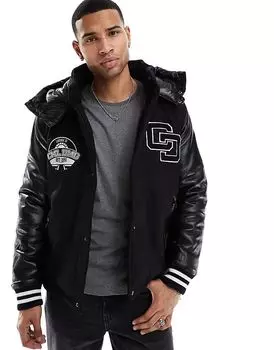 Университетская куртка-пуховик черного цвета Criminal Damage