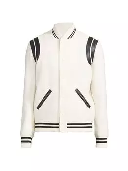 Университетская куртка Teddy с полосками Saint Laurent