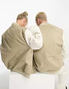 Университетская куртка унисекс Dickies Oub Grove с контрастными рукавами цвета экрю, эксклюзивно для Asos