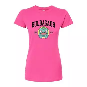 Университетская облегающая футболка Pokmon Bulbasaur для юниоров Licensed Character, розовый
