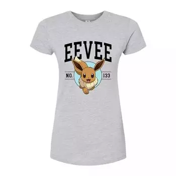 Университетская облегающая футболка Pokmon Eevee для юниоров Licensed Character, серый