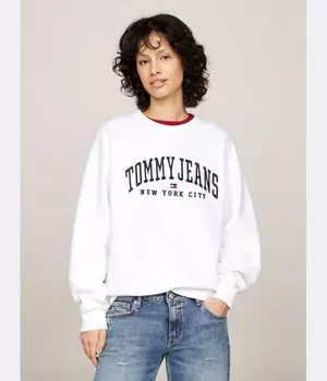 Университетская толстовка Loose Fit Tommy Jeans, белый