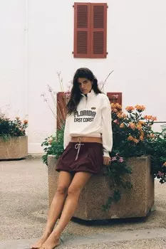Университетская толстовка ZARA, устрично-белый