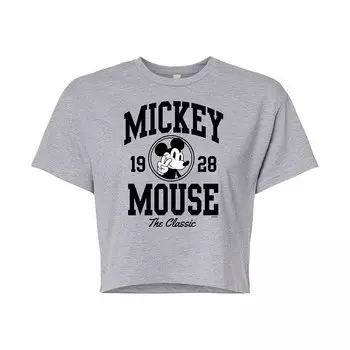 Университетская укороченная футболка с Микки Маусом Disney для юниоров Licensed Character, серый