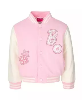 Университетский бомбер из французской махровой ткани для девочек для малышей, Ребенок Barbie, розовый