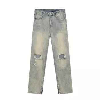 UNKNOWTAL Джинсы унисекс Желтая Грязь