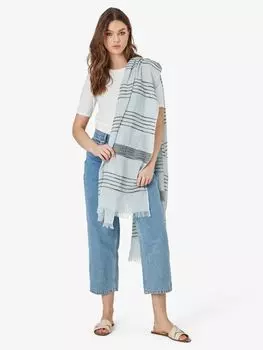 Unmade Copenhagen Lania Шарф с принтом в полоску, темно-серый/синий