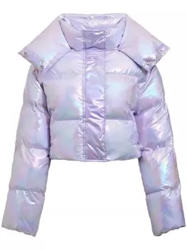 Unreal Fur пуховик Fractals с голографическим эффектом, фиолетовый