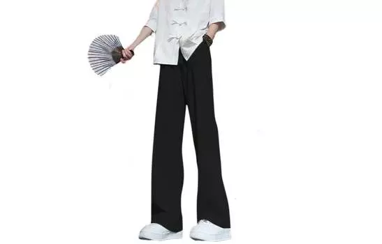 Unthemed Повседневные брюки унисекс без тематики, Черный - эластичная завязка на талии.