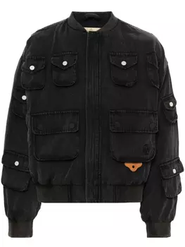 UNTITLED ARTWORKS бомбер с вышитым логотипом, черный