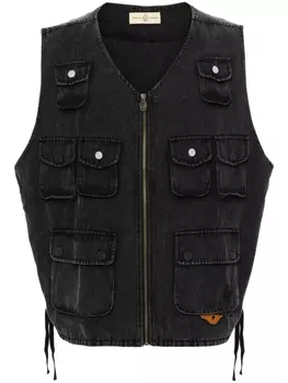 UNTITLED ARTWORKS жилет с вышитым логотипом, черный