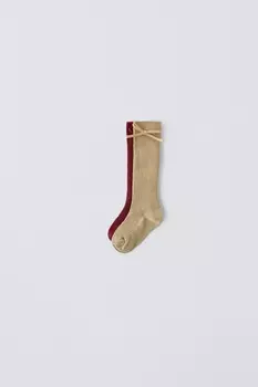 Упаковка 2 коленных носков с бантиком ZARA, красный