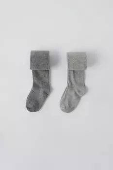 Упаковка 2 однотонных колготки ZARA, серый