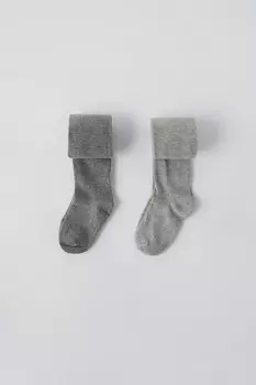 Упаковка 2 однотонных колготки ZARA, серый