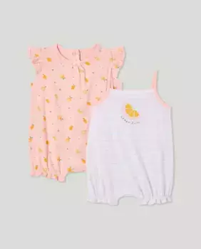 Упаковка 2 пижамы с принтом для малышей Cotton Juice, жёлтый