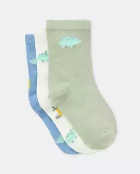 Упаковка 3 носка с динозаврами для мальчика Cotton Juice, многоцветный