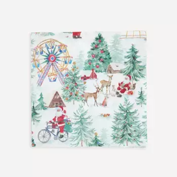 Упаковка из 20 бумажных салфеток Claus Village El Corte Ingls, белый