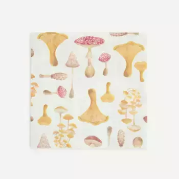 Упаковка из 20 бумажных салфеток El Corte Ingls с грибами, зеленый