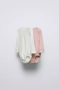Упаковка из 2 боди в ребристую стилку ZARA, розовый