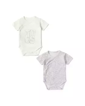 Упаковка из 2 детских боди, комбинированных с принтом в рубчик и однотонных Tous, сиреневый