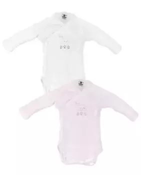 Упаковка из 2 детских боди с длинными рукавами из 100% хлопка Cambrass, розовый