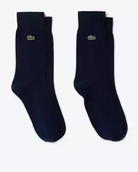 Упаковка из 2 длинных однотонных носков Lacoste, тёмно-синий