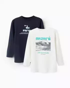 Упаковка из 2 футболок для мальчиков с длинными рукавами из 100% хлопка Zippy, бежевый