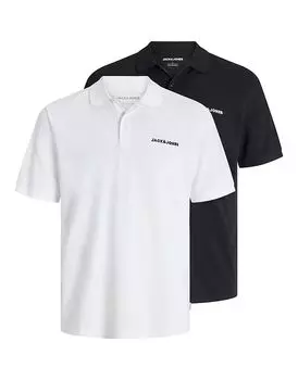 Упаковка из 2 футболок-поло Jack & Jones черного и белого цвета