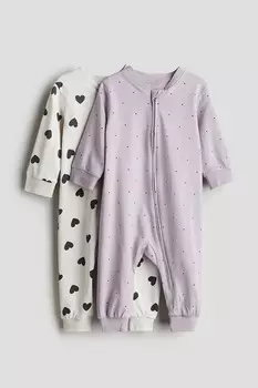 Упаковка из 2 хлопковых пижам H&M, фиолетовый