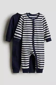 Упаковка из 2 хлопковых пижам с рисунком H&M, мультиколор
