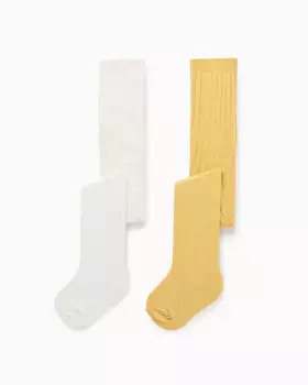 Упаковка из 2 колготок в рубчик/горошек для девочек Zippy, многоцветный