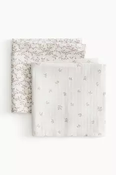 Упаковка из 2 небольших муслиновых салфеток H&M, 40x40 см, бежевый