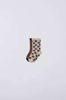 Упаковка из 2 носков с полосатой и паутиной ZARA, кэмел