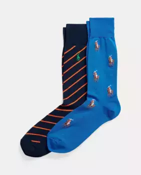Упаковка из 2 пар коротких мужских носков с принтом Polo Ralph Lauren, синий
